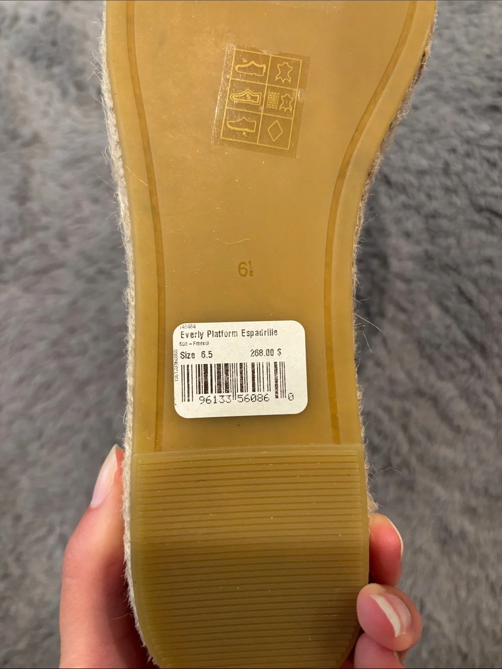NWT Tory Burch Everly Platform Espadrille Flat Shoes size 6.5